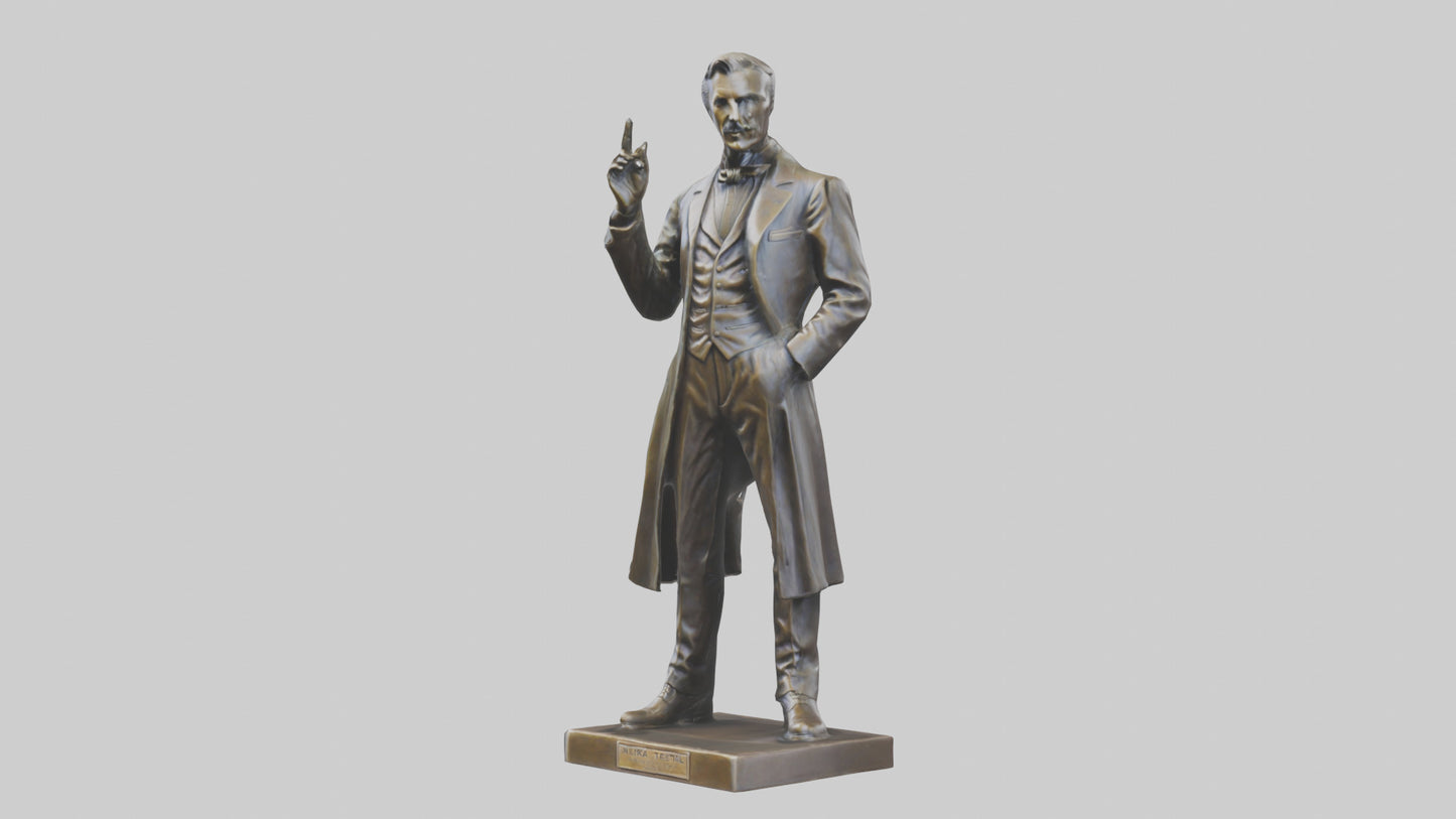 Nikola Tesla statue model VR / AR / low-poly