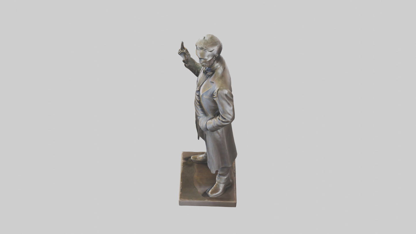 Nikola Tesla statue model VR / AR / low-poly