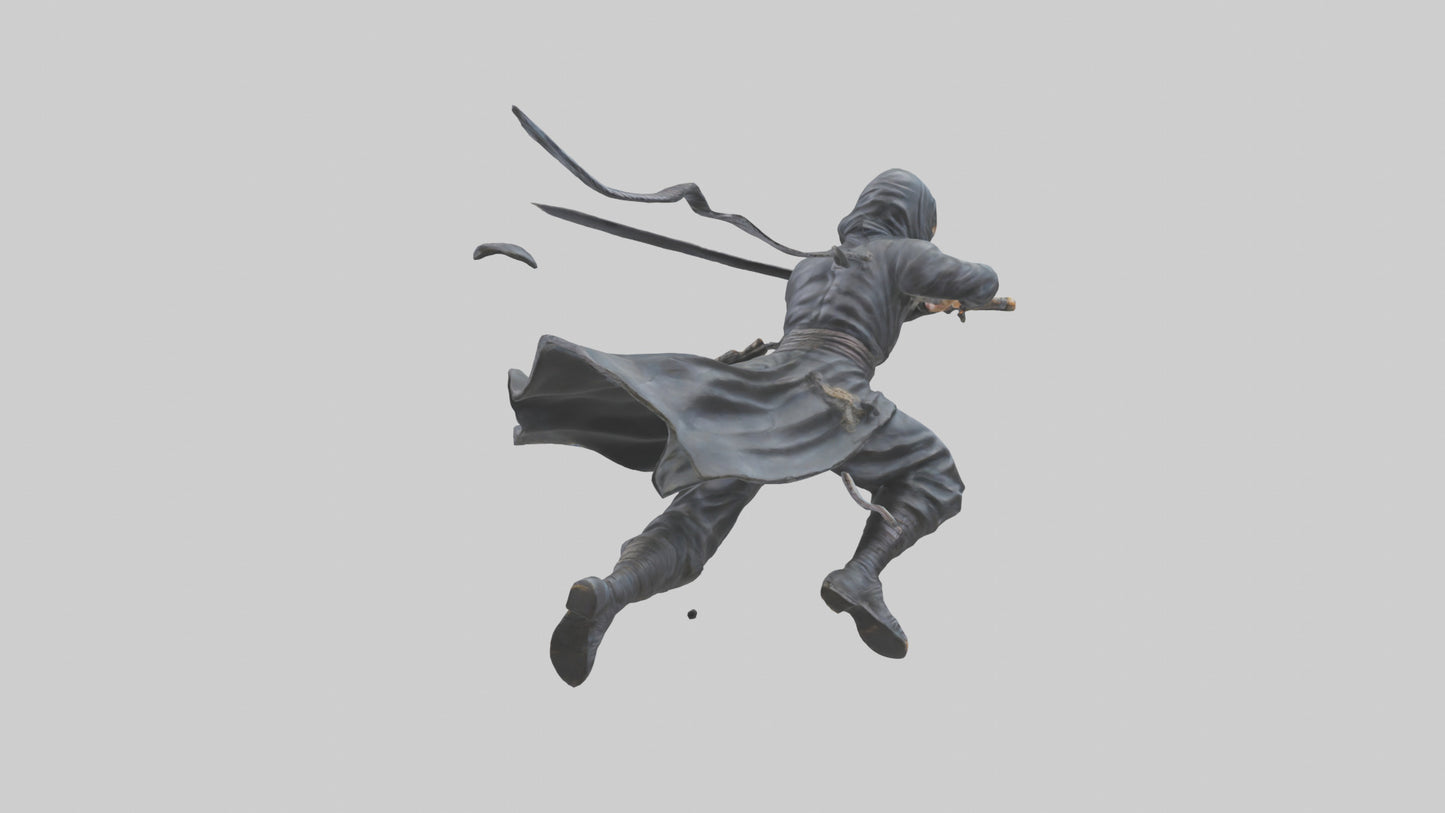 3D model Ninja in Motion statue model VR / AR / low-poly