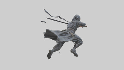 3D model Ninja in Motion statue model VR / AR / low-poly