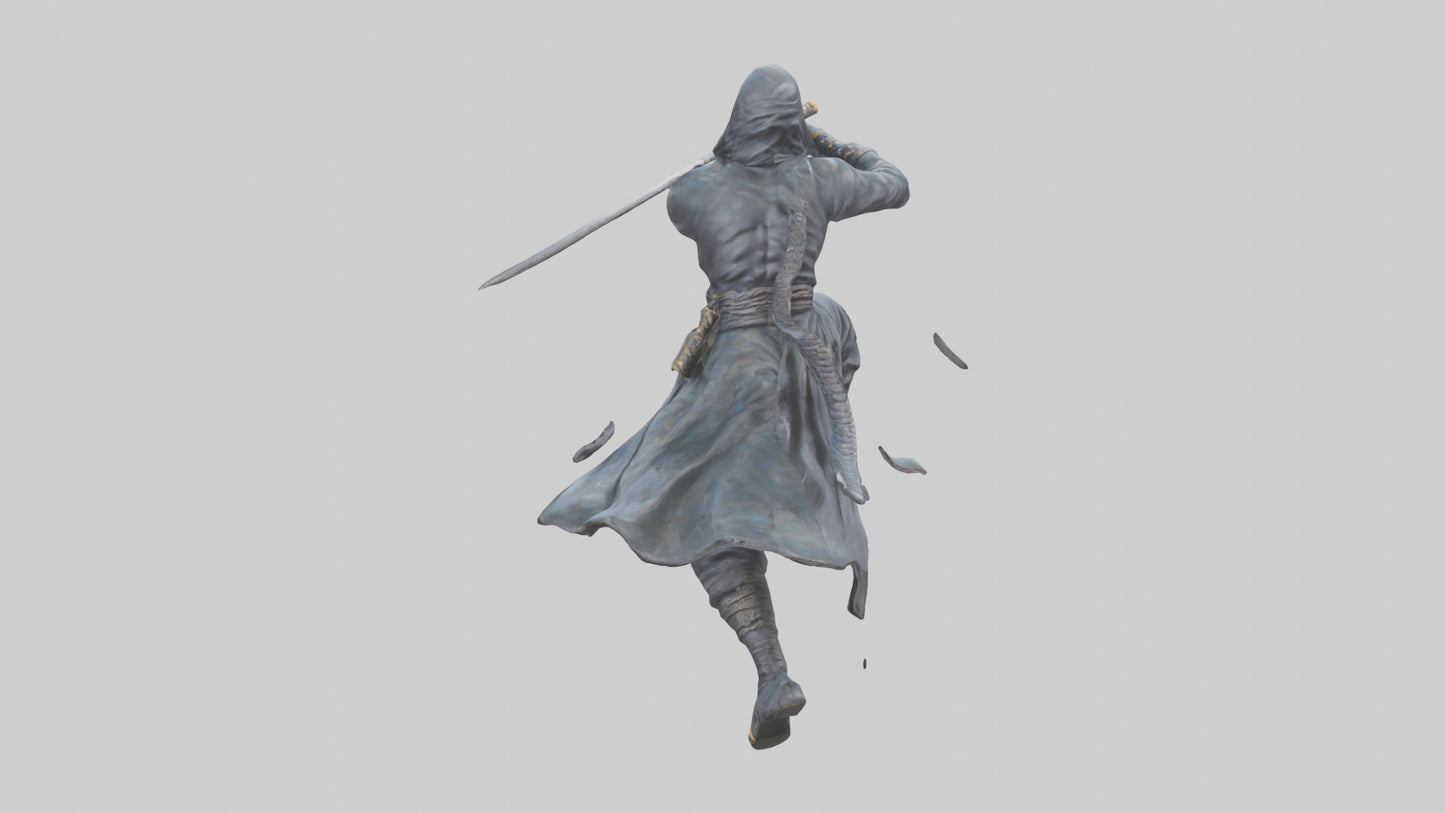 3D model Ninja in Motion statue model VR / AR / low-poly