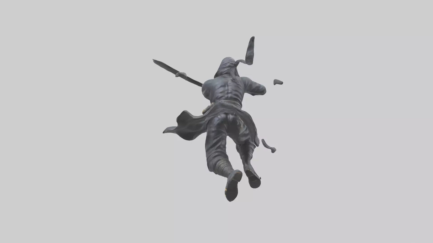 3D model Ninja in Motion statue model VR / AR / low-poly