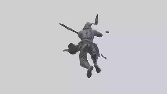 3D model Ninja in Motion statue model VR / AR / low-poly