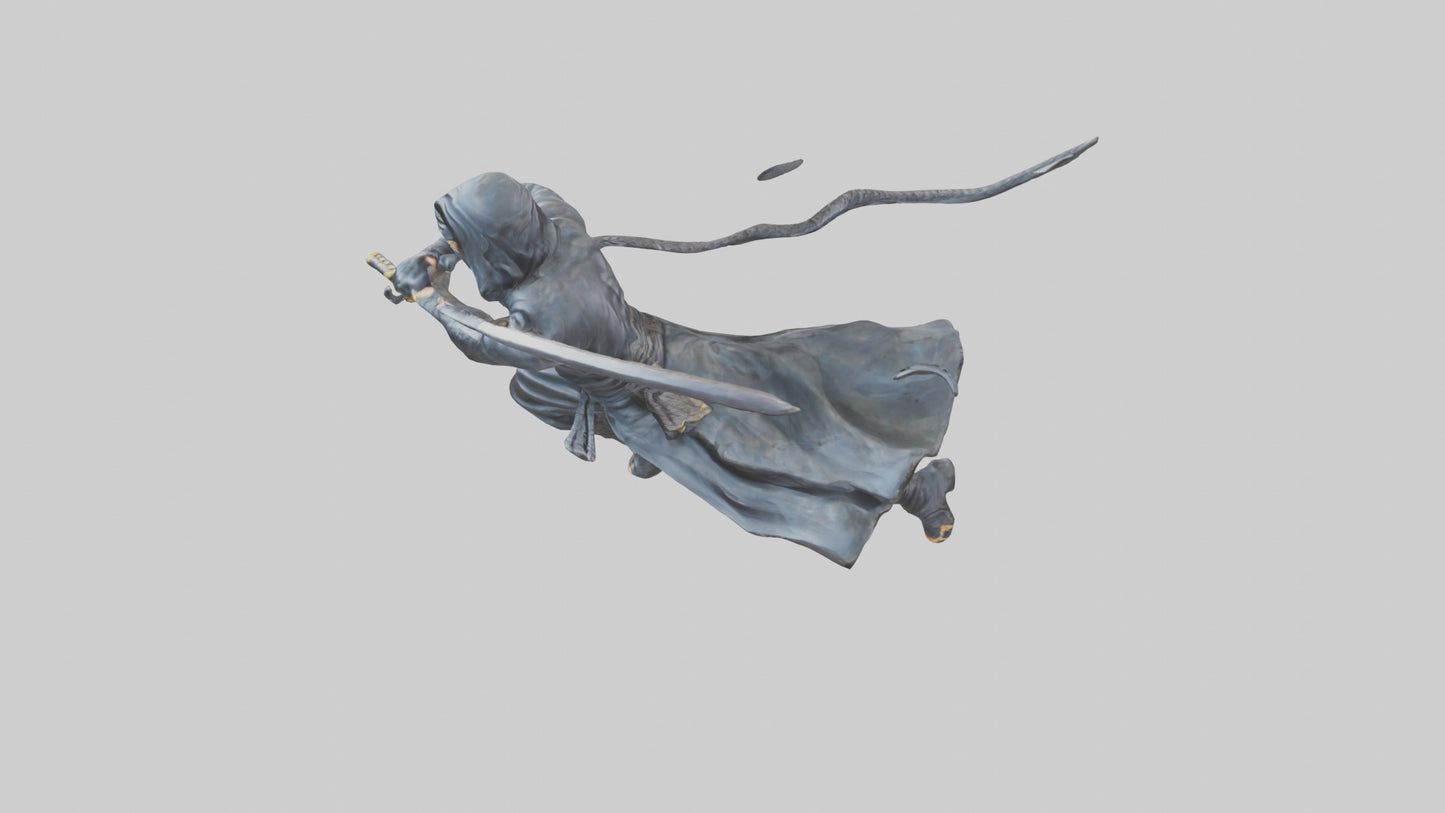 3D model Ninja in Motion statue model VR / AR / low-poly