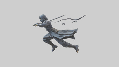 3D model Ninja in Motion statue model VR / AR / low-poly
