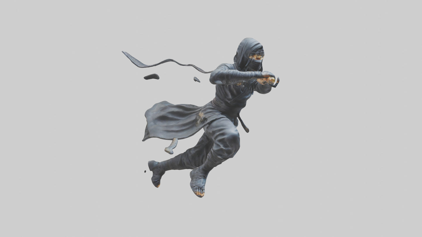 3D model Ninja in Motion statue model VR / AR / low-poly
