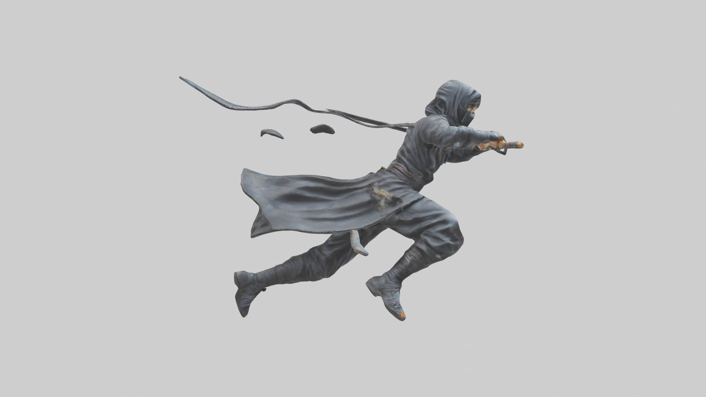 3D model Ninja in Motion statue model VR / AR / low-poly