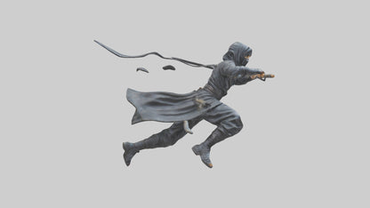 3D model Ninja in Motion statue model VR / AR / low-poly
