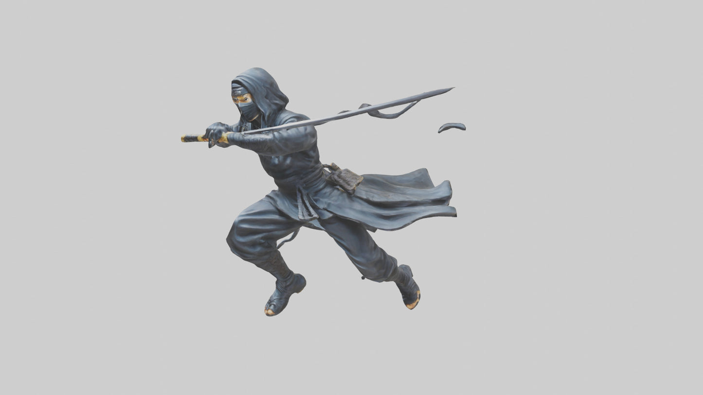 3D model Ninja in Motion statue model VR / AR / low-poly