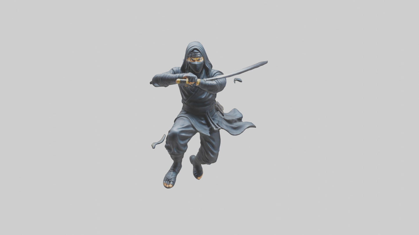 3D model Ninja in Motion statue model VR / AR / low-poly