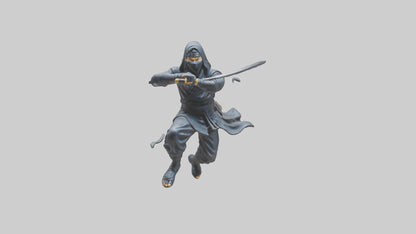 3D model Ninja in Motion statue model VR / AR / low-poly