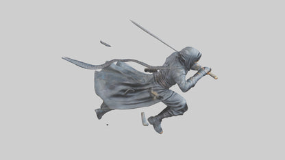 3D model Ninja in Motion statue model VR / AR / low-poly