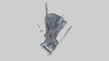 3D model Ninja in Motion statue model VR / AR / low-poly