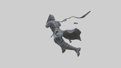 3D model Ninja in Motion statue model VR / AR / low-poly