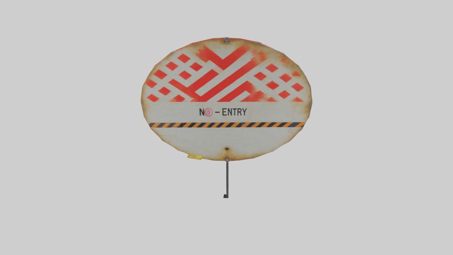 3D model No Entry for Vehicles Warning Sign model VR / AR / low-poly