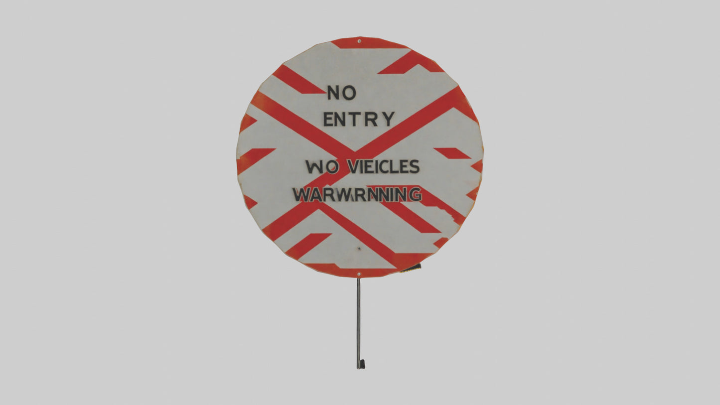 3D model No Entry for Vehicles Warning Sign model VR / AR / low-poly