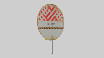 3D model No Entry for Vehicles Warning Sign model VR / AR / low-poly