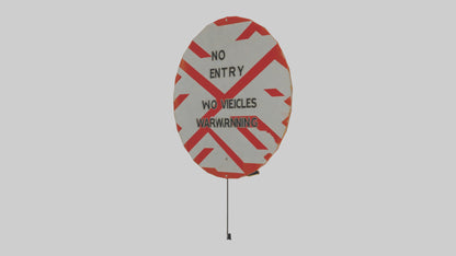 3D model No Entry for Vehicles Warning Sign model VR / AR / low-poly