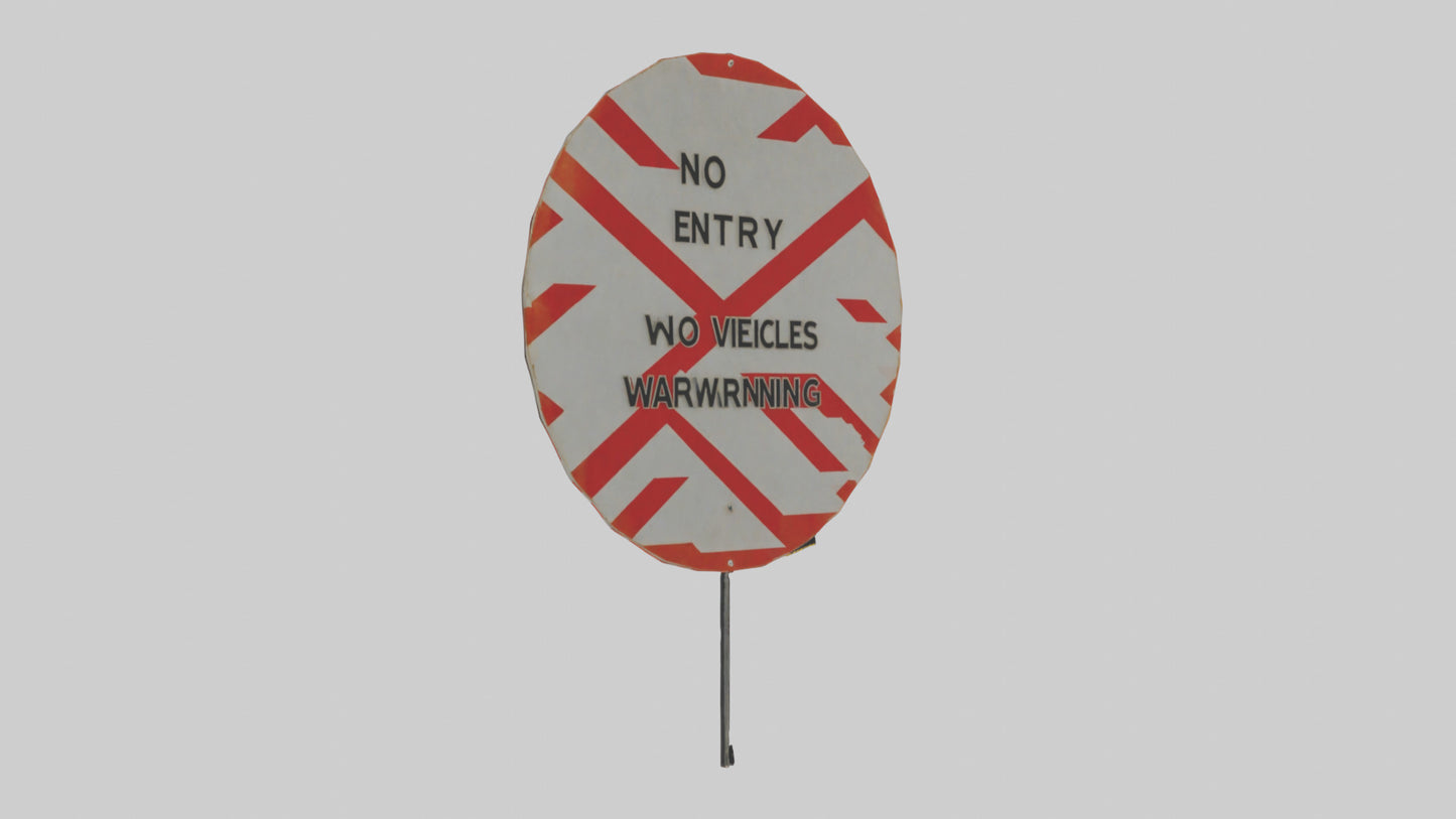 3D model No Entry for Vehicles Warning Sign model VR / AR / low-poly