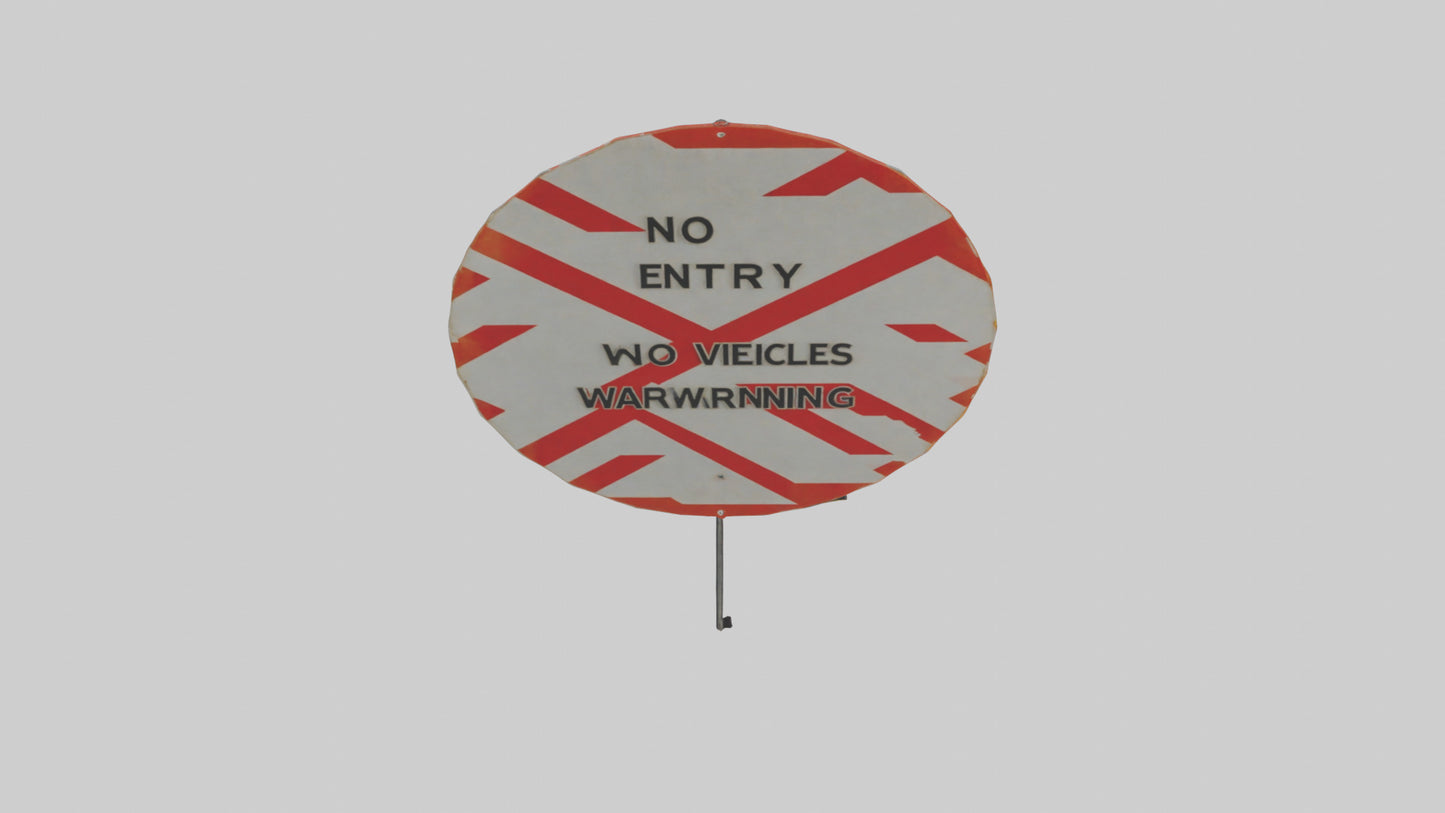 3D model No Entry for Vehicles Warning Sign model VR / AR / low-poly