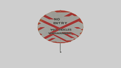 3D model No Entry for Vehicles Warning Sign model VR / AR / low-poly