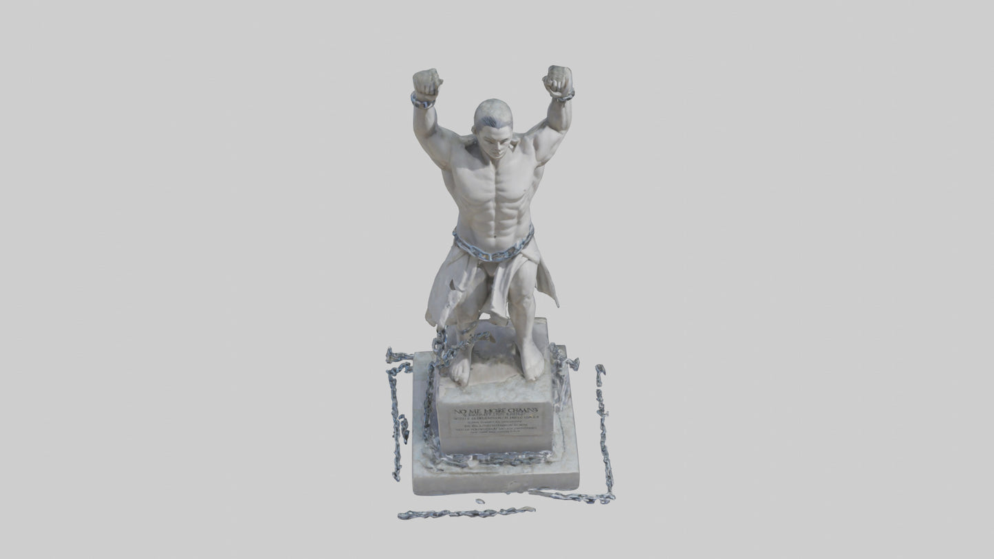 3D model No More Chains statue model VR / AR / low-poly