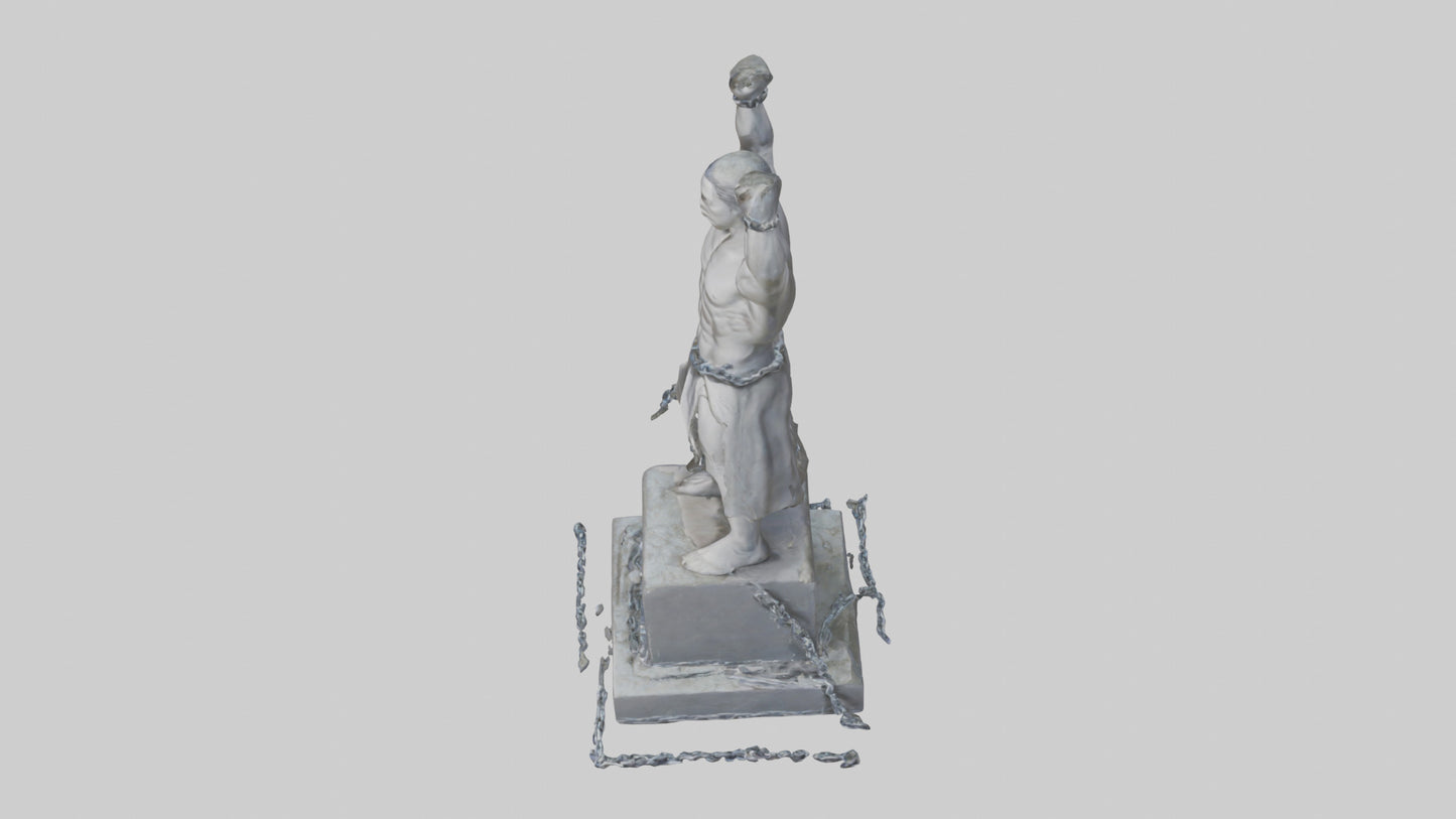 3D model No More Chains statue model VR / AR / low-poly