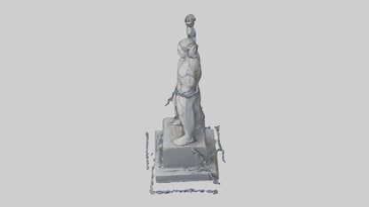 3D model No More Chains statue model VR / AR / low-poly