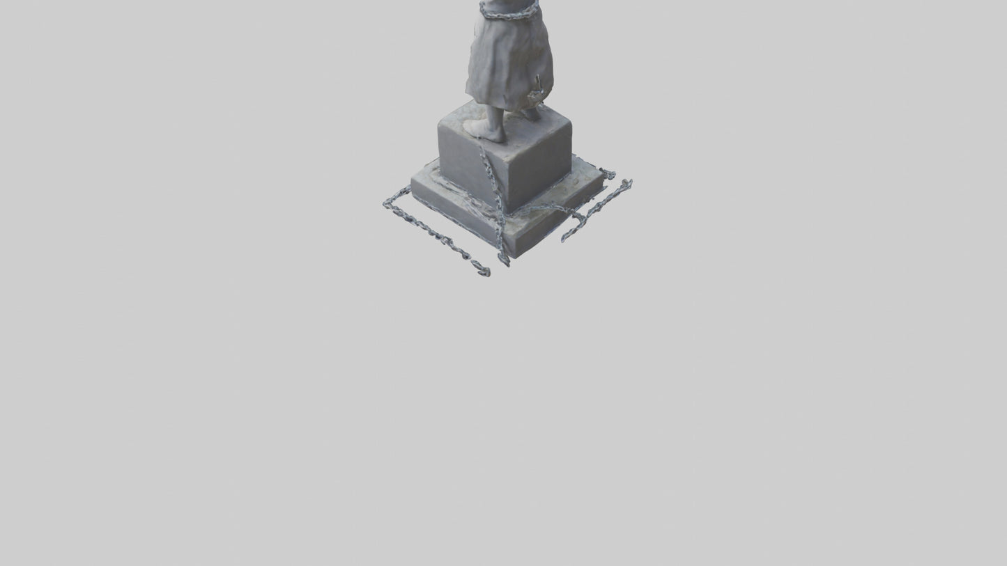 3D model No More Chains statue model VR / AR / low-poly