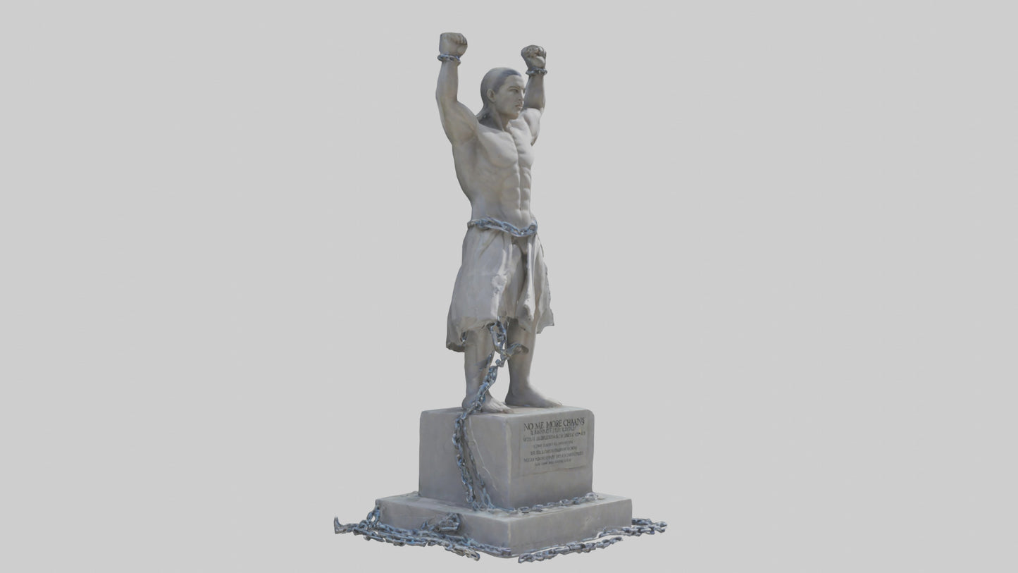 3D model No More Chains statue model VR / AR / low-poly
