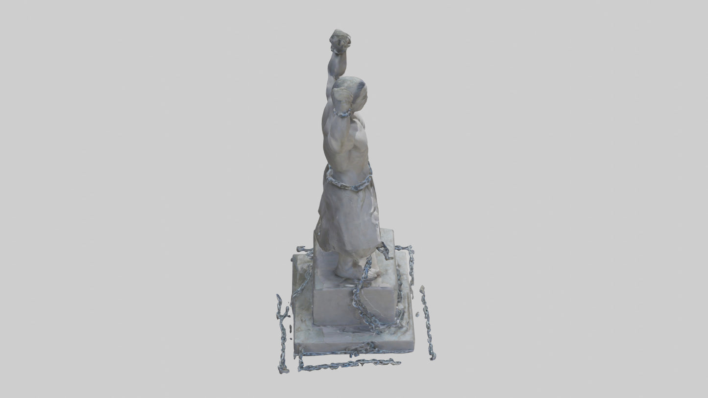 3D model No More Chains statue model VR / AR / low-poly
