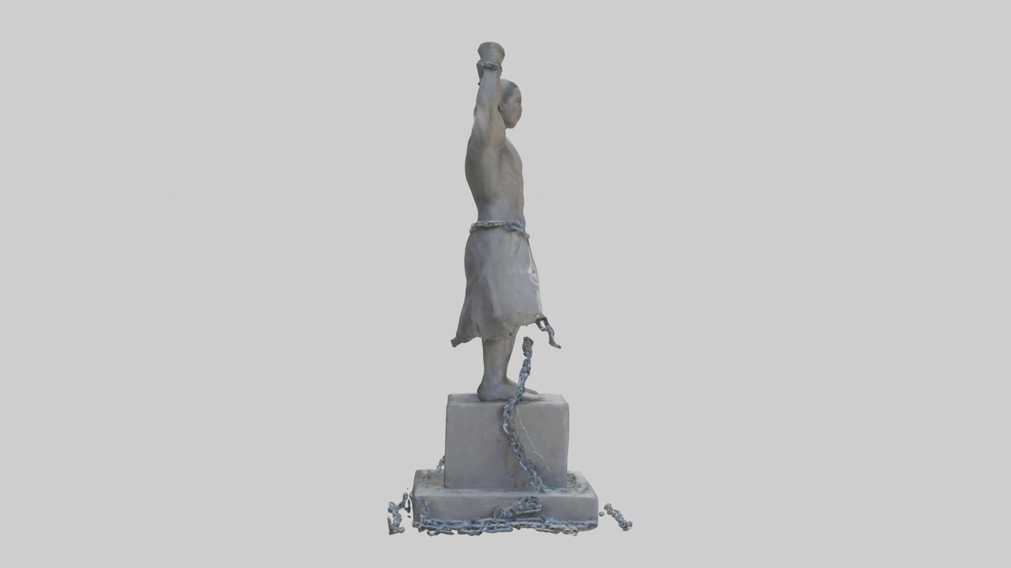 3D model No More Chains statue model VR / AR / low-poly