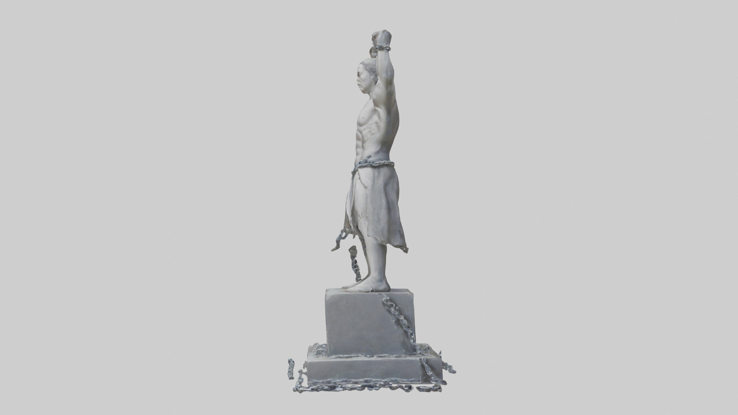 3D model No More Chains statue model VR / AR / low-poly