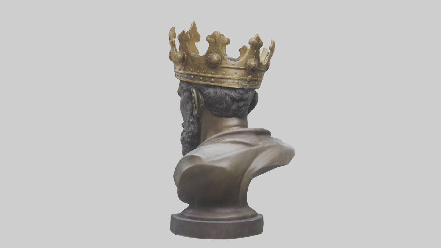 3D model Noble King bust statue model VR / AR / low-poly