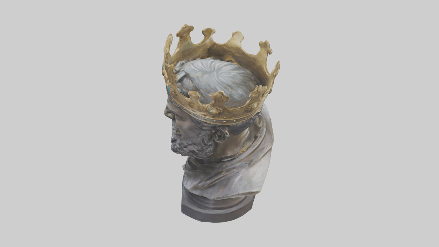 3D model Noble King bust statue model VR / AR / low-poly