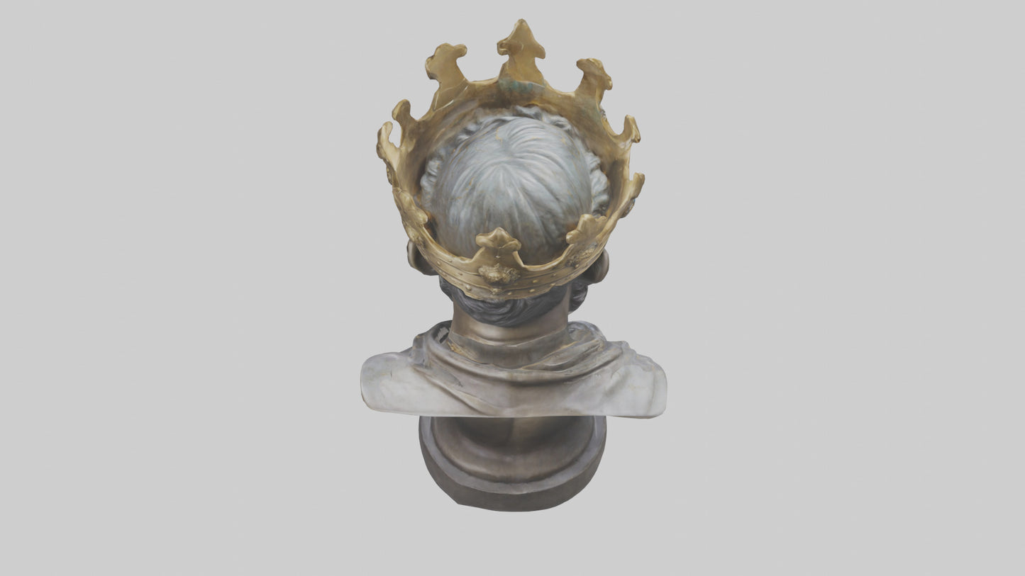 3D model Noble King bust statue model VR / AR / low-poly
