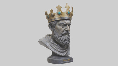 3D model Noble King bust statue model VR / AR / low-poly