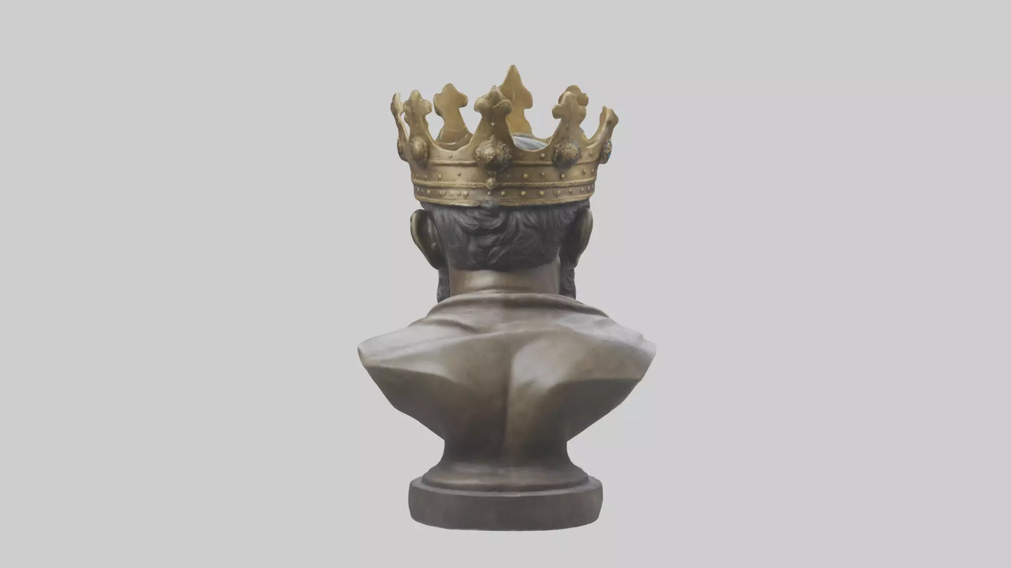 3D model Noble King bust statue model VR / AR / low-poly
