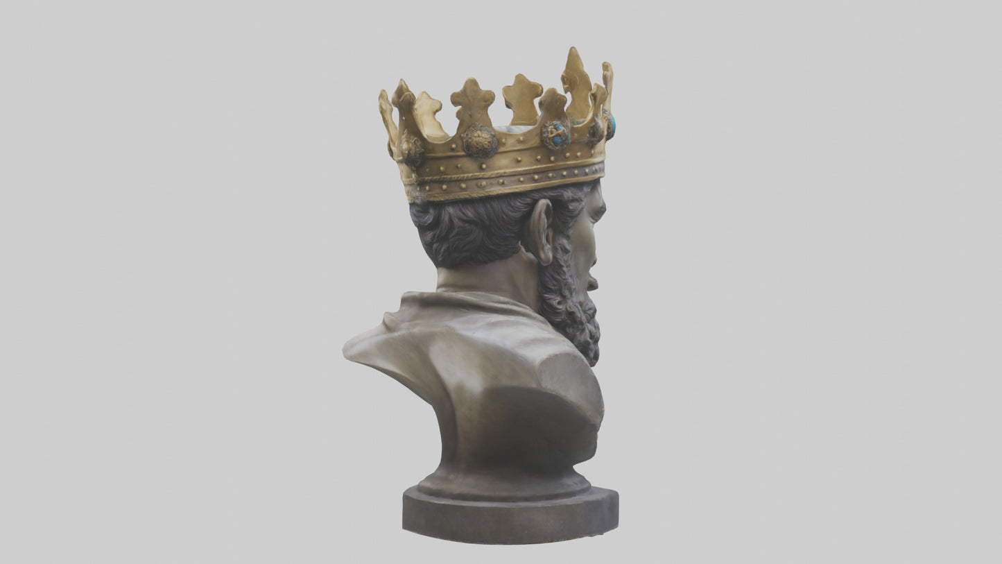 3D model Noble King bust statue model VR / AR / low-poly