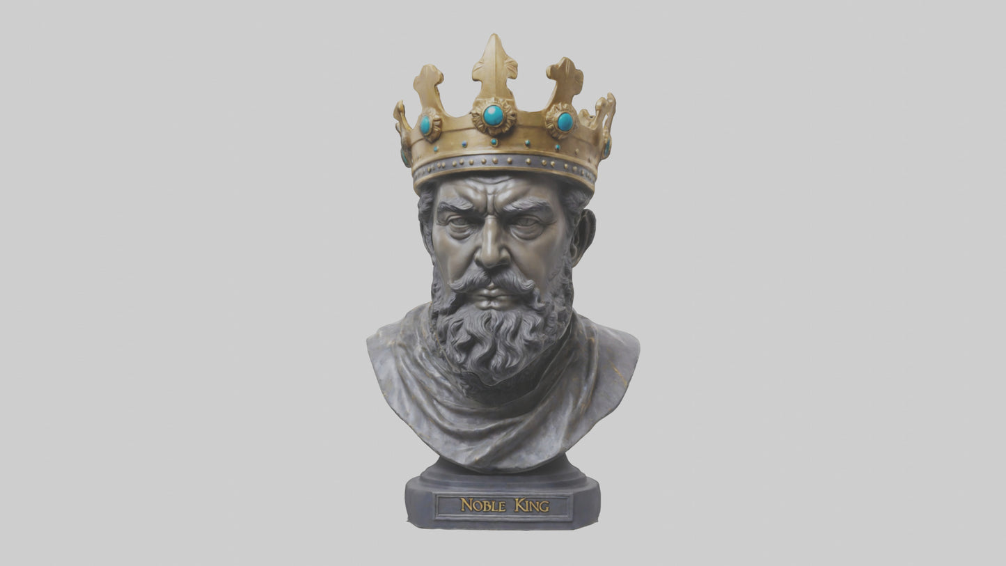 3D model Noble King bust statue model VR / AR / low-poly