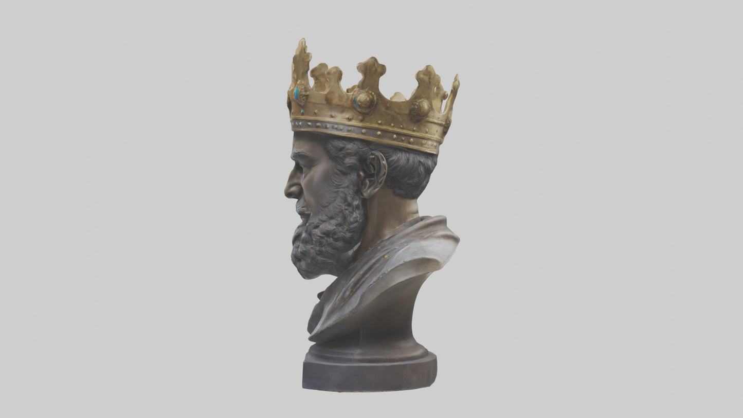 3D model Noble King bust statue model VR / AR / low-poly