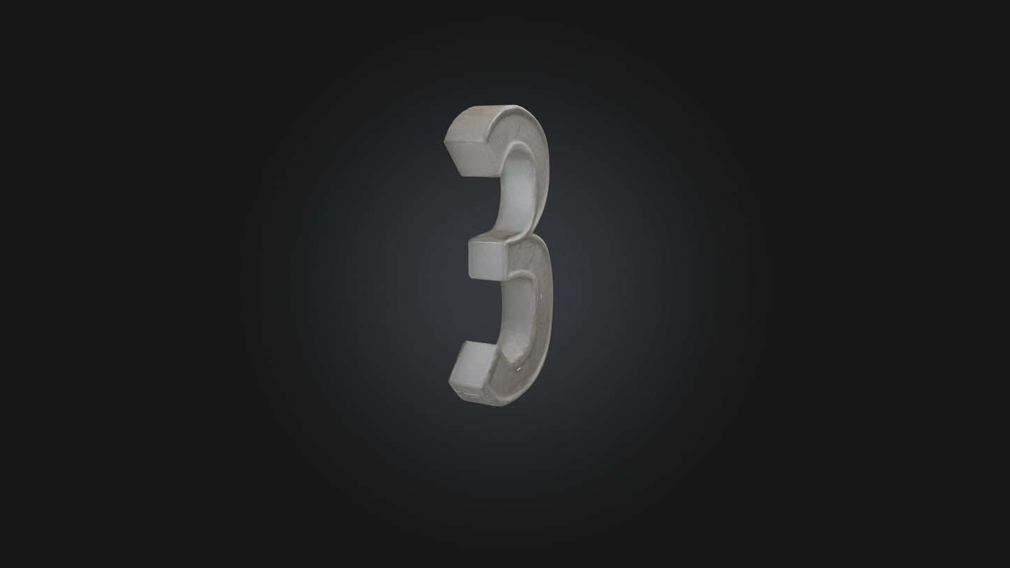 3D model Number 3 VR / AR / low-poly