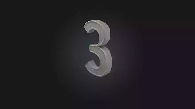 3D model Number 3 VR / AR / low-poly