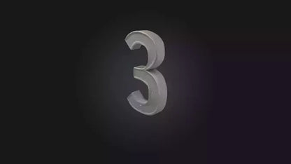 3D model Number 3 VR / AR / low-poly