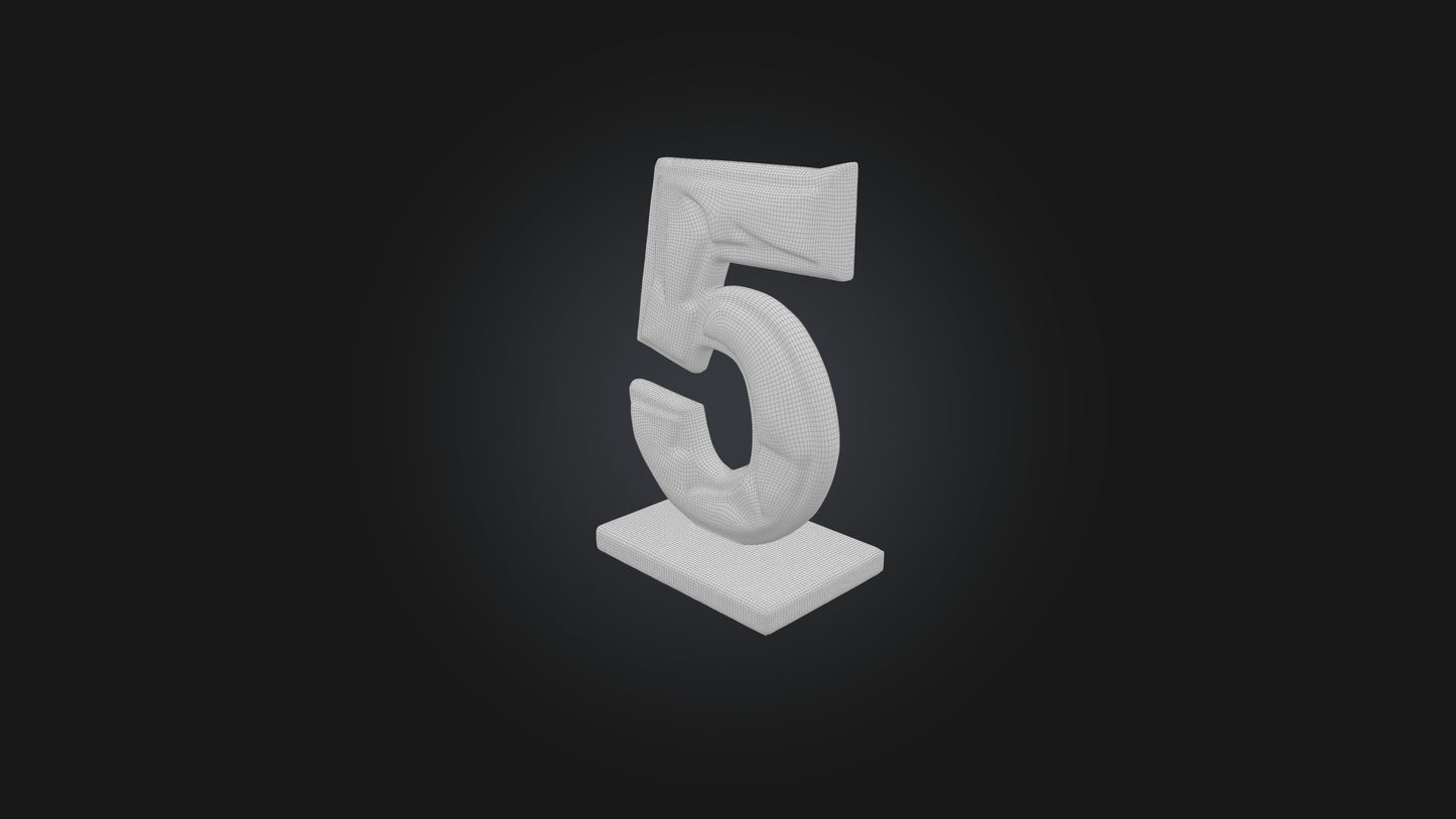 3D model Number 5 VR / AR / low-poly