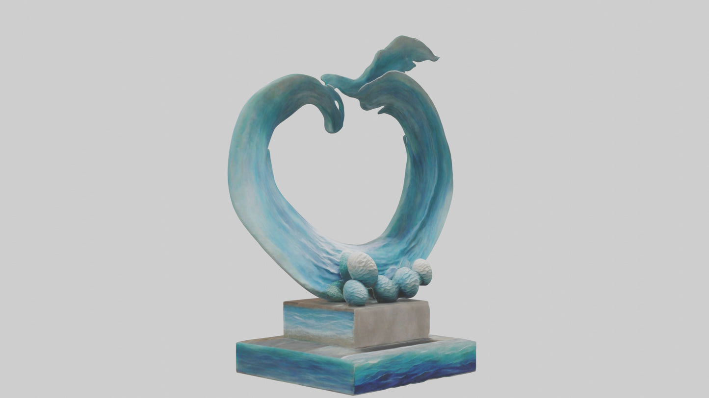 Ocean Breeze Sculpture model VR / AR / low-poly