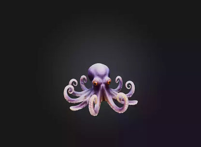 3D model octopus VR / AR / low-poly