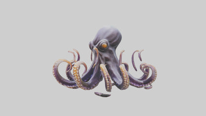 Octopus statue model VR / AR / low-poly
