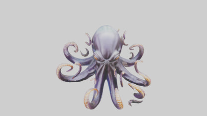 Octopus statue model VR / AR / low-poly