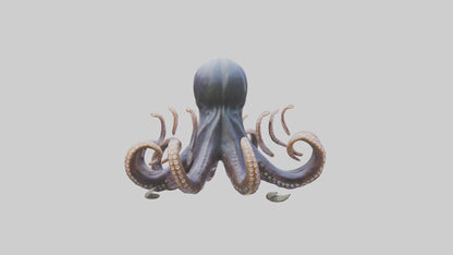 Octopus statue model VR / AR / low-poly